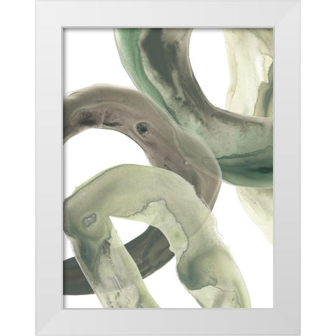 Concentric Lichen VI White Modern Wood Framed Art Print by Vess, June Erica
