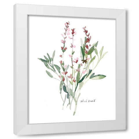 Herb Garden Sketches V White Modern Wood Framed Art Print by Scarvey, Emma