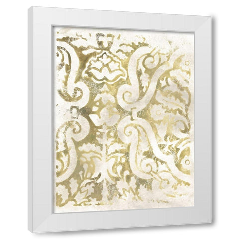 Ancient Tile I White Modern Wood Framed Art Print by Vess, June Erica