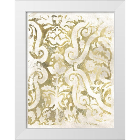 Ancient Tile I White Modern Wood Framed Art Print by Vess, June Erica