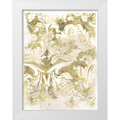 Ancient Tile II White Modern Wood Framed Art Print by Vess, June Erica
