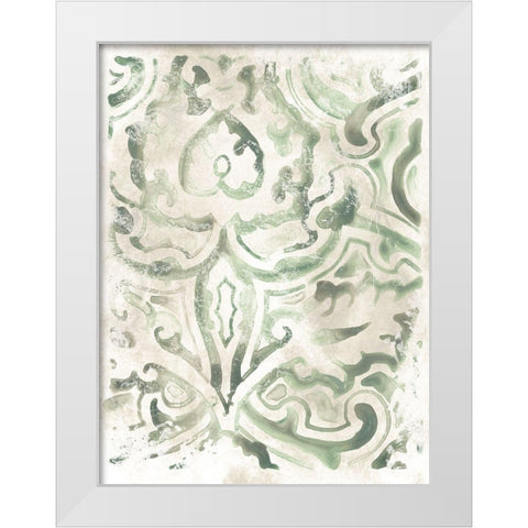 Ancient Tile III White Modern Wood Framed Art Print by Vess, June Erica