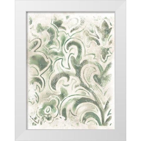 Ancient Tile IV White Modern Wood Framed Art Print by Vess, June Erica
