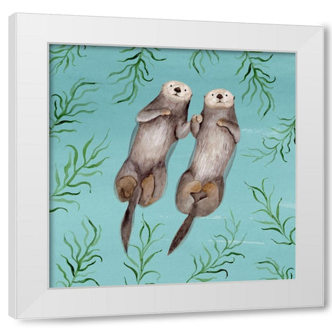 Otters Paradise III White Modern Wood Framed Art Print by Borges, Victoria