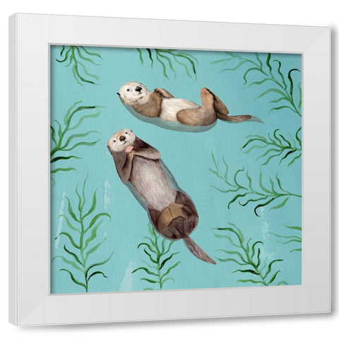 Otters Paradise IV White Modern Wood Framed Art Print by Borges, Victoria