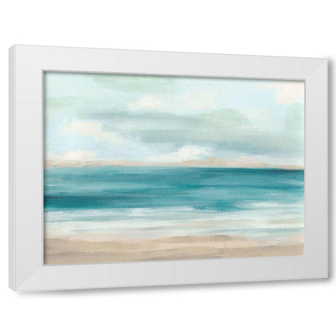 Sand and Sky I White Modern Wood Framed Art Print by Vess, June Erica
