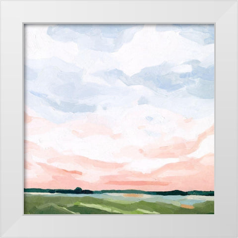Pink Morning Horizon I White Modern Wood Framed Art Print by Scarvey, Emma