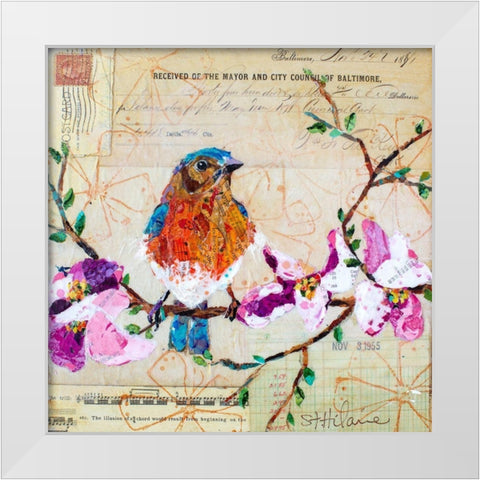 Happy Bird V White Modern Wood Framed Art Print by St. Hilaire, Elizabeth