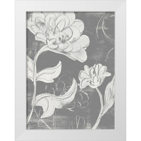 Grayscale Garden I White Modern Wood Framed Art Print by Vess, June Erica
