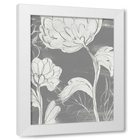 Grayscale Garden II White Modern Wood Framed Art Print by Vess, June Erica