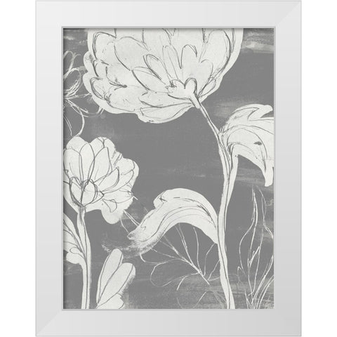 Grayscale Garden II White Modern Wood Framed Art Print by Vess, June Erica