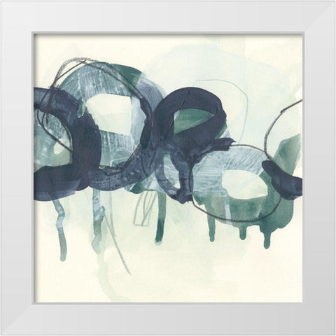 Chainlink Verdigris I White Modern Wood Framed Art Print by Vess, June Erica