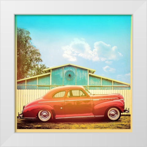 Vintage Ride II White Modern Wood Framed Art Print by Brown, Thomas