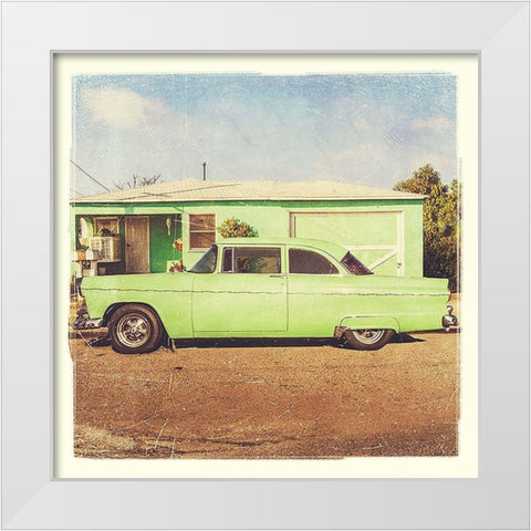 Vintage Ride IV White Modern Wood Framed Art Print by Brown, Thomas