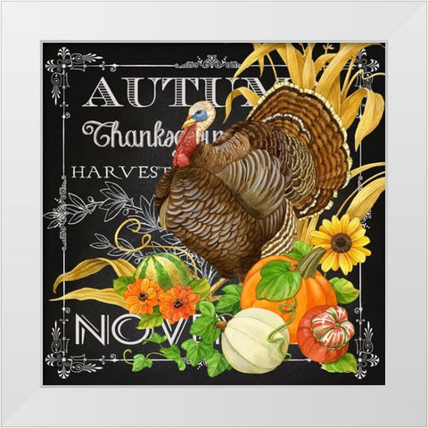Harvest Greetings I White Modern Wood Framed Art Print by Maday, Jane
