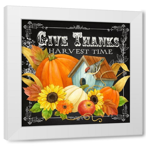 Harvest Greetings II White Modern Wood Framed Art Print by Maday, Jane