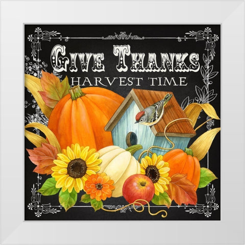 Harvest Greetings II White Modern Wood Framed Art Print by Maday, Jane