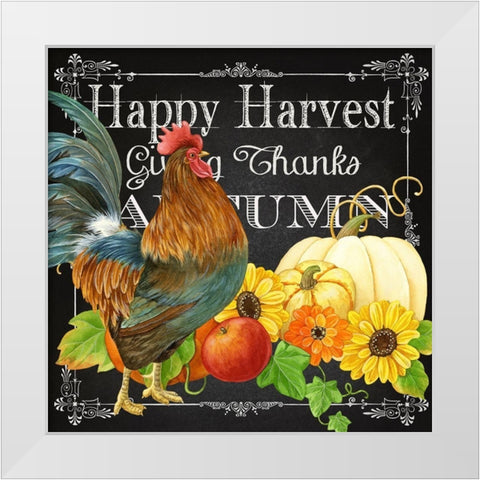 Harvest Greetings III White Modern Wood Framed Art Print by Maday, Jane