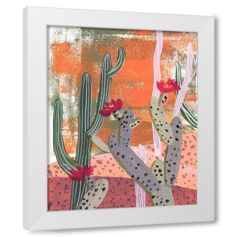 Desert Flowers I White Modern Wood Framed Art Print by Wang, Melissa