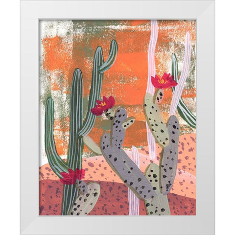 Desert Flowers I White Modern Wood Framed Art Print by Wang, Melissa