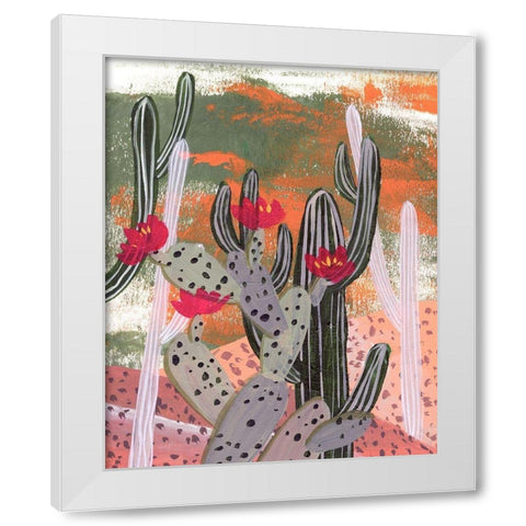 Desert Flowers II White Modern Wood Framed Art Print by Wang, Melissa