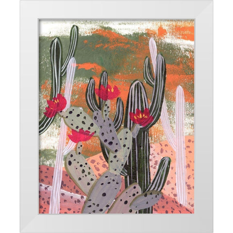 Desert Flowers II White Modern Wood Framed Art Print by Wang, Melissa