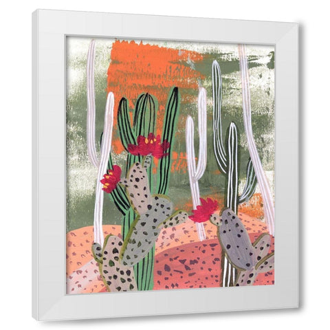 Desert Flowers IV White Modern Wood Framed Art Print by Wang, Melissa