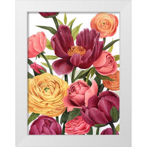 Balmy Blooms I White Modern Wood Framed Art Print by Popp, Grace
