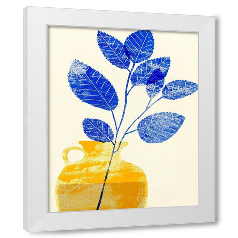 Florero Amarillo I White Modern Wood Framed Art Print by Wang, Melissa