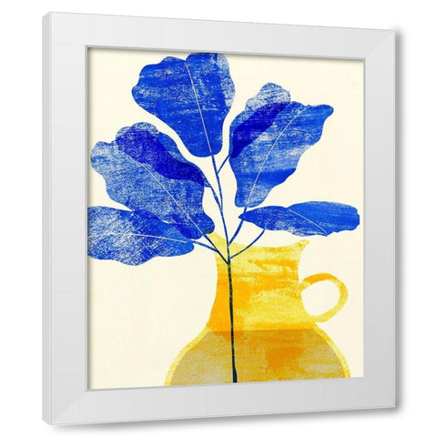 Florero Amarillo II White Modern Wood Framed Art Print by Wang, Melissa