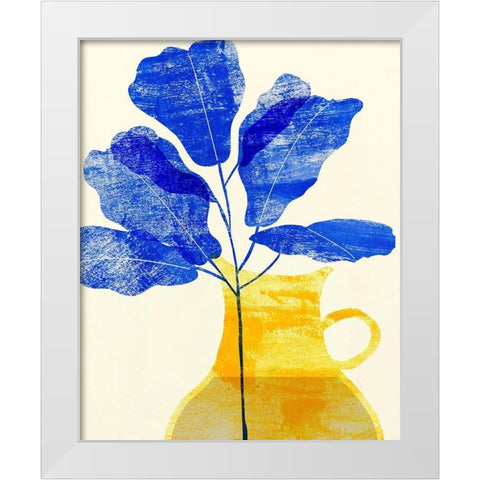 Florero Amarillo II White Modern Wood Framed Art Print by Wang, Melissa