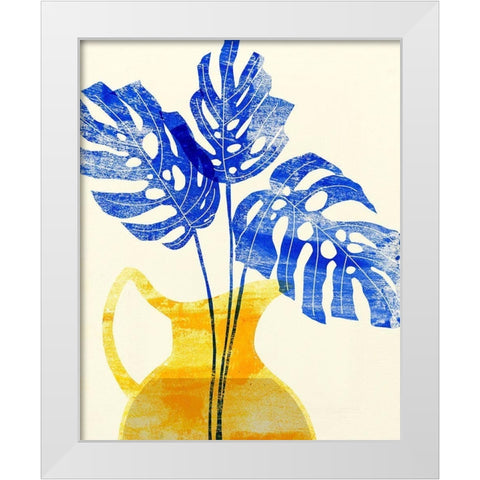 Florero Amarillo III White Modern Wood Framed Art Print by Wang, Melissa