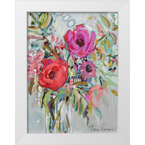 Blooming in Sunshine I White Modern Wood Framed Art Print by Ramos, Nina