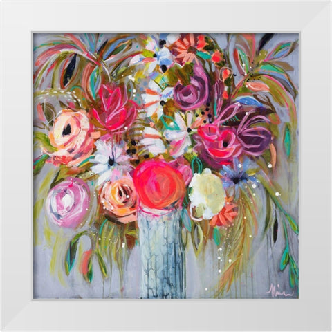 Blooming in Sunshine V White Modern Wood Framed Art Print by Ramos, Nina