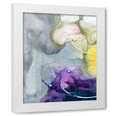 Floating Colors II White Modern Wood Framed Art Print by Combs, Joyce