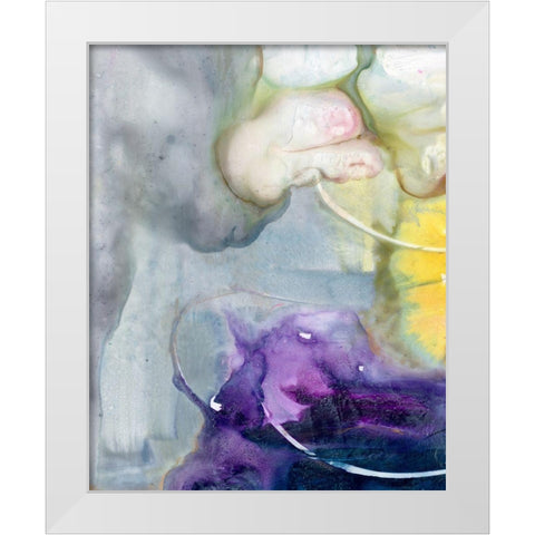 Floating Colors II White Modern Wood Framed Art Print by Combs, Joyce