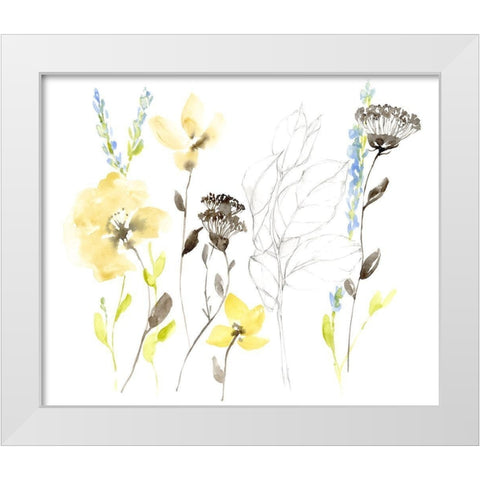 Wild Flowers and Contour II White Modern Wood Framed Art Print by Goldberger, Jennifer