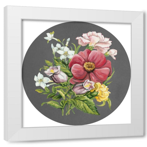 Dramatic Floral Bouquet I White Modern Wood Framed Art Print by Meagher, Megan