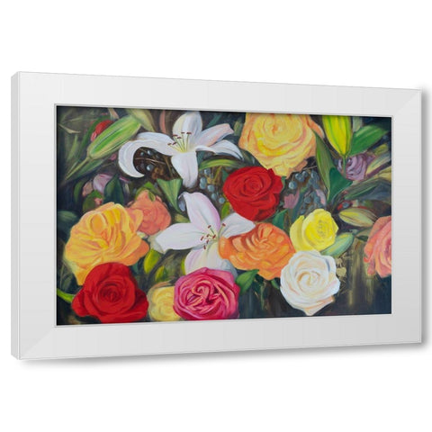 Floral Abundance II White Modern Wood Framed Art Print by Iafrate, Sandra
