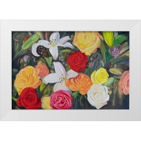 Floral Abundance II White Modern Wood Framed Art Print by Iafrate, Sandra