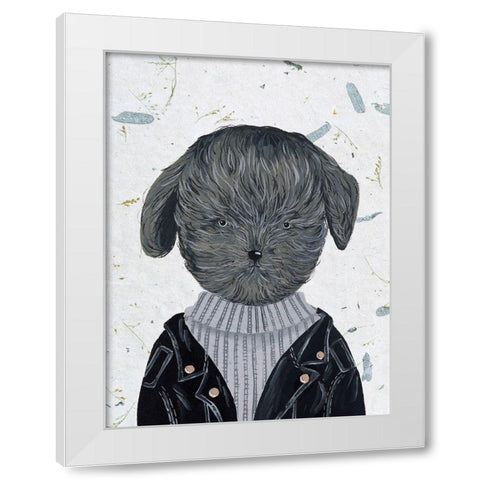 Hip Dog I White Modern Wood Framed Art Print by Wang, Melissa