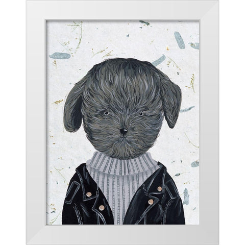 Hip Dog I White Modern Wood Framed Art Print by Wang, Melissa