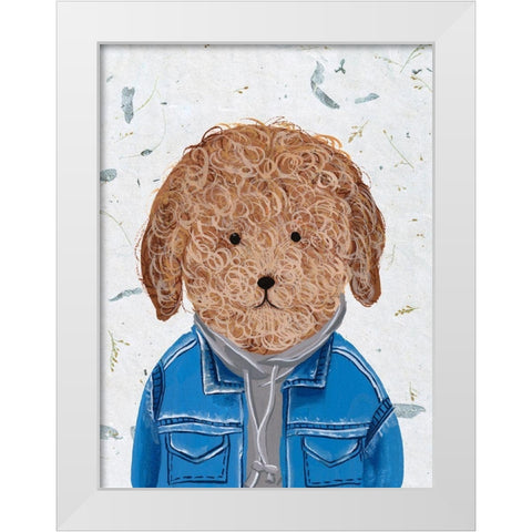 Hip Dog III White Modern Wood Framed Art Print by Wang, Melissa