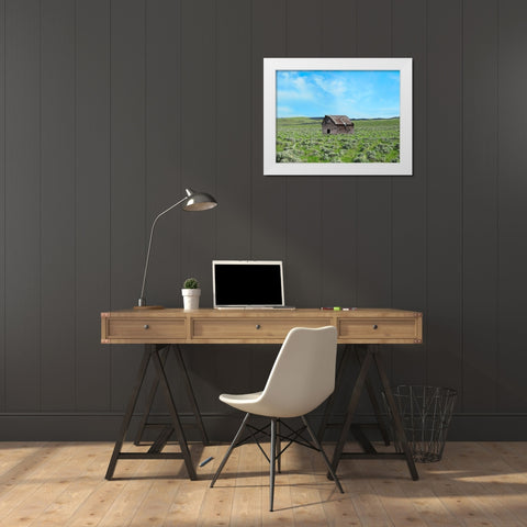 Barn Scene III White Modern Wood Framed Art Print by McLoughlin, James