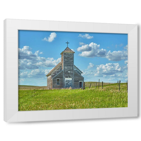 Barn Scene V White Modern Wood Framed Art Print by McLoughlin, James