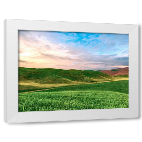 Farmscape Photo V White Modern Wood Framed Art Print by McLoughlin, James