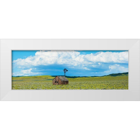 Farmscape Panorama I White Modern Wood Framed Art Print by McLoughlin, James