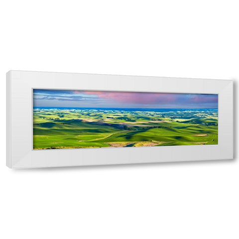Farmscape Panorama IV White Modern Wood Framed Art Print by McLoughlin, James