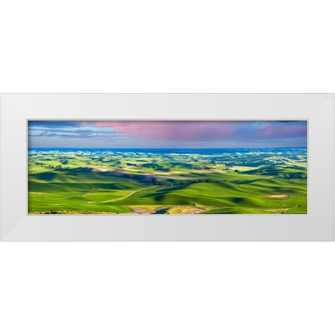Farmscape Panorama IV White Modern Wood Framed Art Print by McLoughlin, James