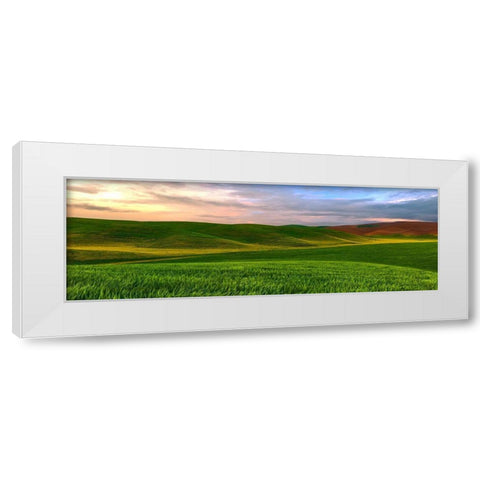 Farmscape Panorama VI White Modern Wood Framed Art Print by McLoughlin, James